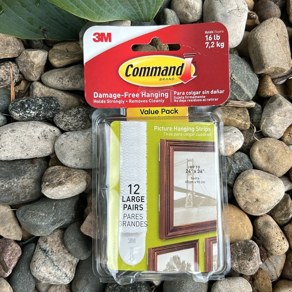 🩶5/$30 3M Command Picture Hanging Strips 12 Large Pairs NEW